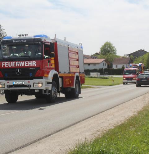 Die Feuerwehr Traunreut im Bereitstellungsraum